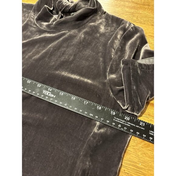 EILEEN FISHER Grey Velvet Mock Neck Tie Back Shift Dress Quiet Luxury Size Small - Picture 7 of 8